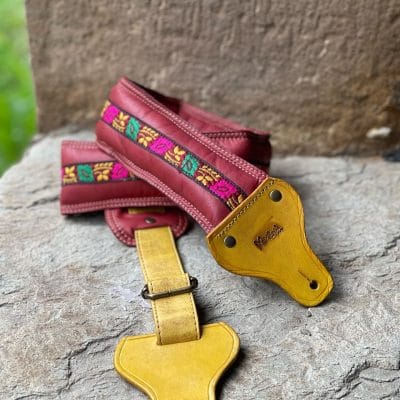 sangle de guitare cuir, artisanat, pièce unique; accessoires musique