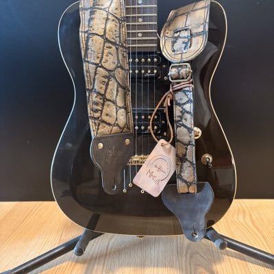 Sangle guitare. Basse. Black croco