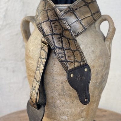 Sangle guitare. Basse. Black croco