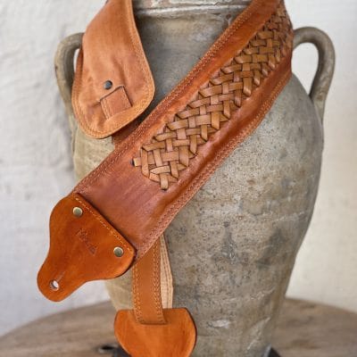 Sangle guitare, basse. Sangle guitare cuir tressée- Diamond