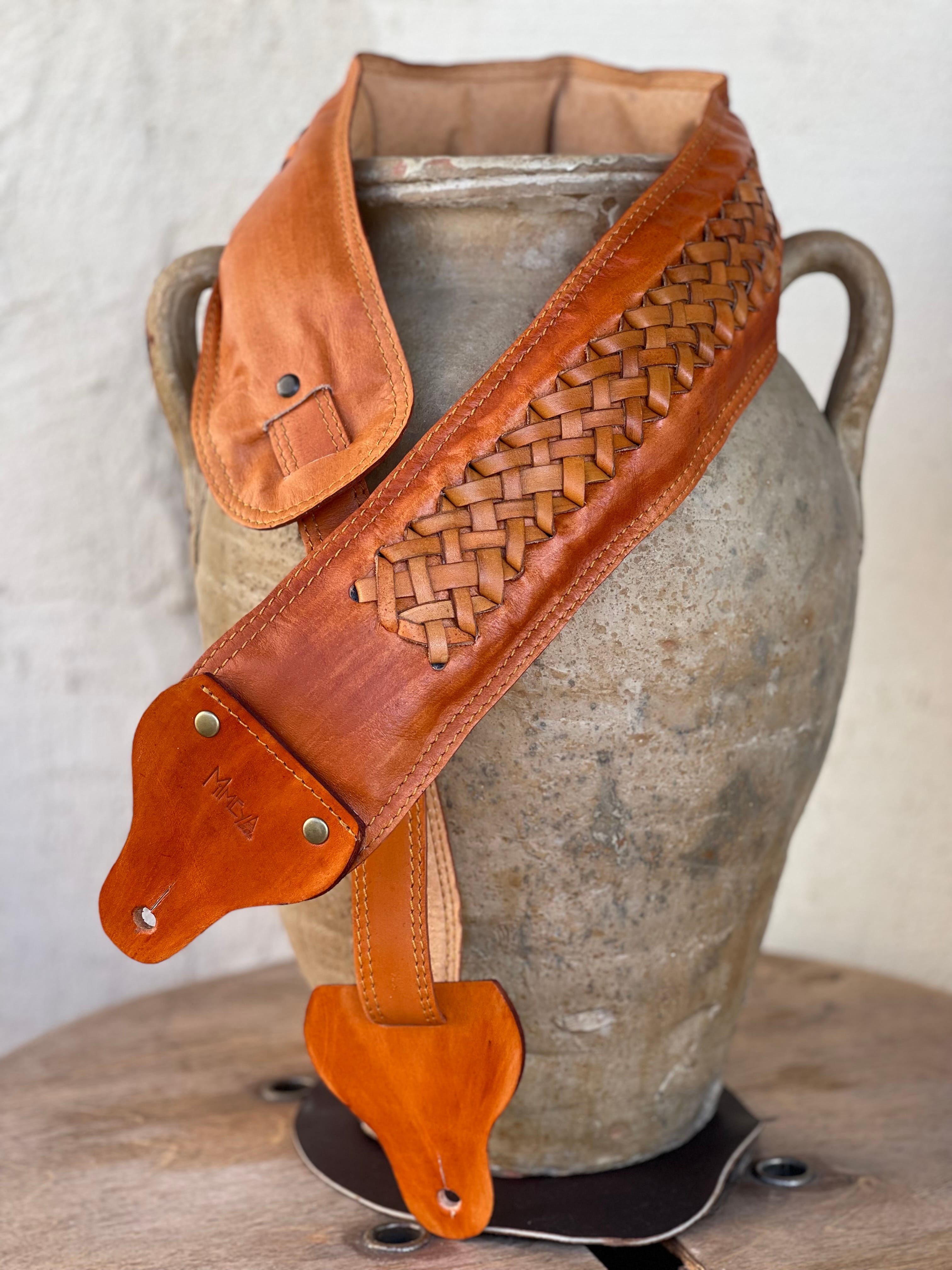 Sangle guitare, basse. Sangle guitare cuir tressée- Diamond