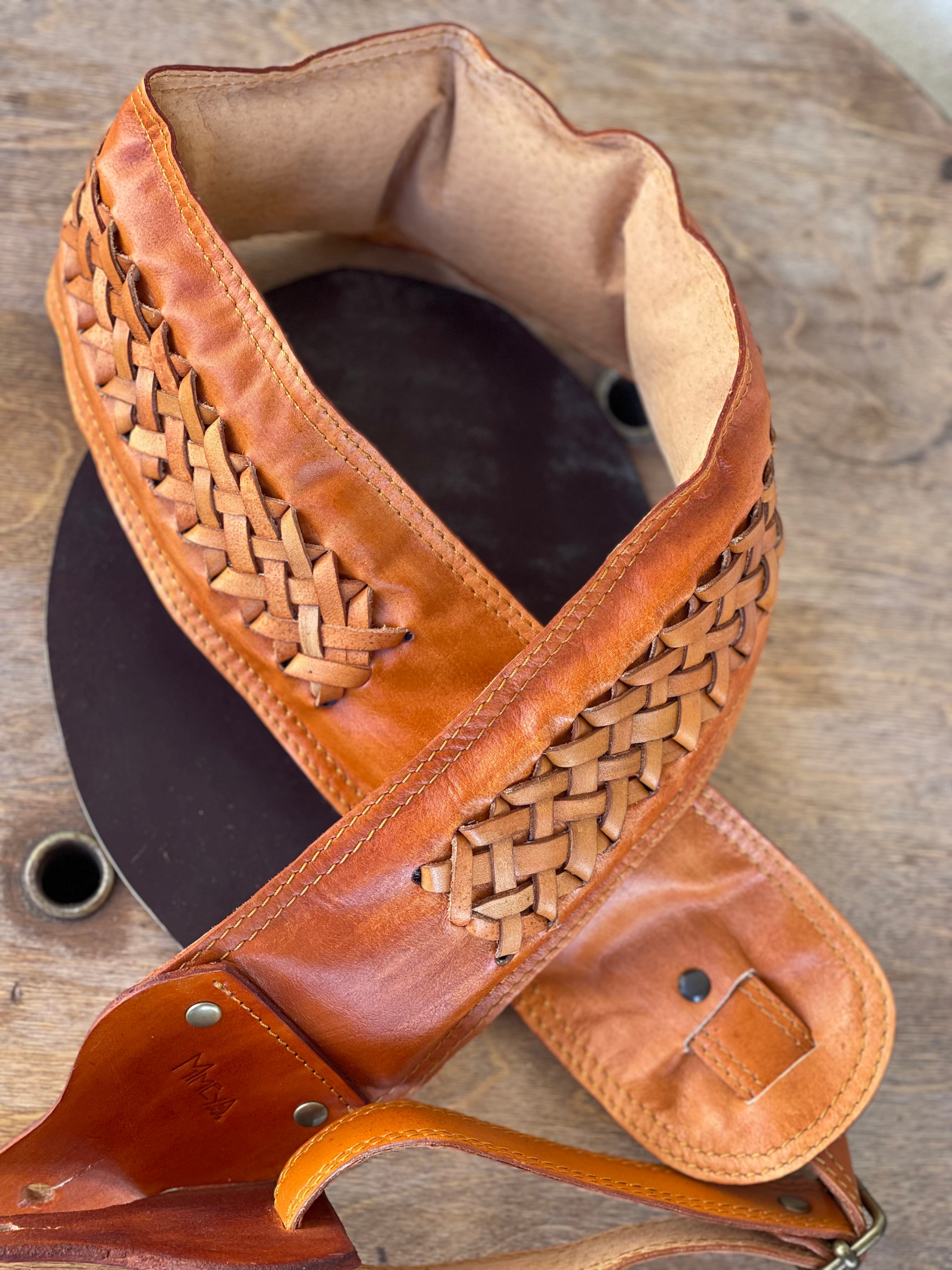 Sangle guitare, basse. Sangle guitare cuir tressée- Diamond – Image 3